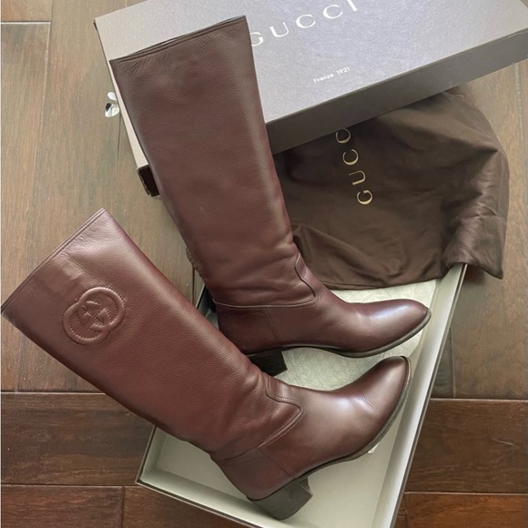 Gucci GG Signature Riding Boots - Picture 2 of 6